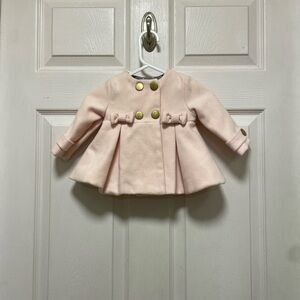 Tahari | TAHARI Baby | Pastel Pink |Bows |Pea Coat |Golden Accents |Size 0-3 mth